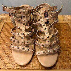 Nude leather Betseyville heeled sandals